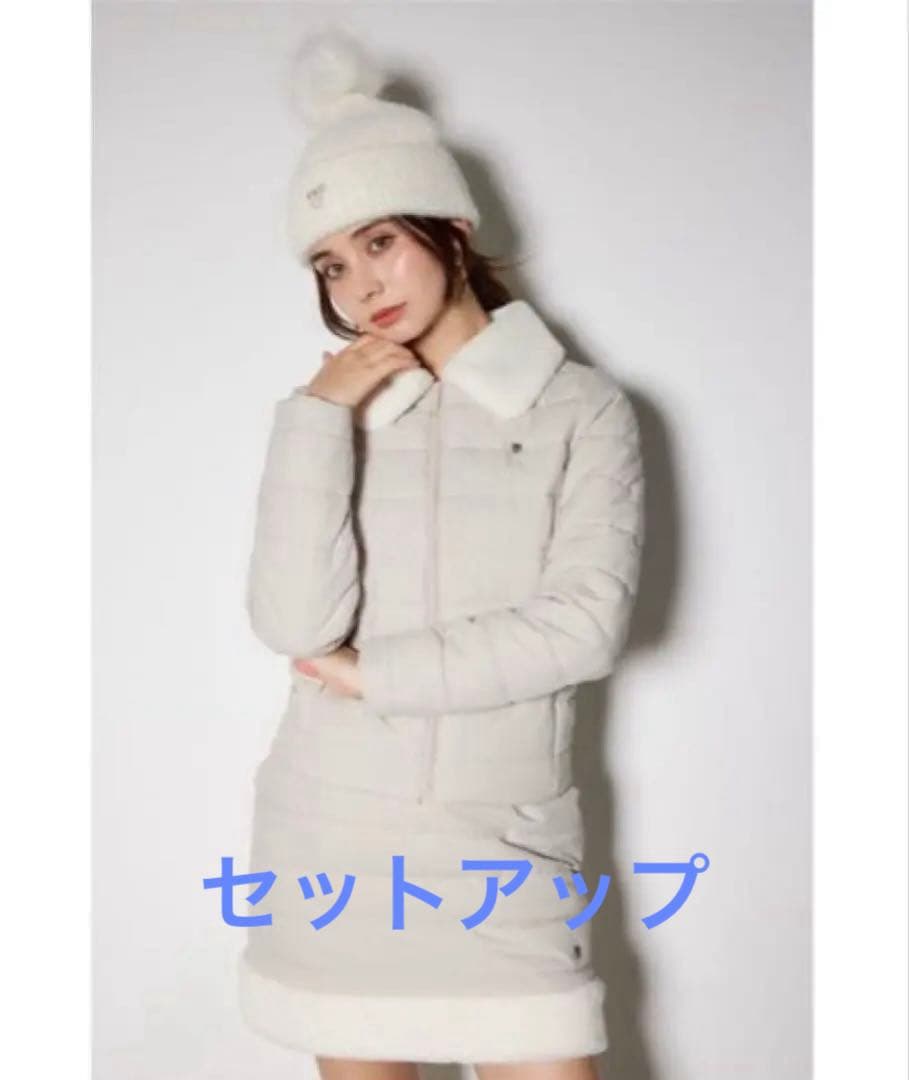 RIENDA GOLF ファーキルティングジャケットスカート　セットアップダウン