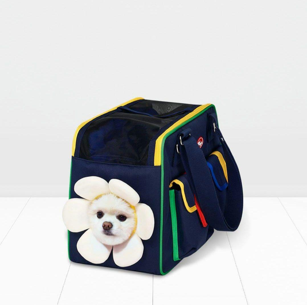 wiggle wiggle x pethroomコラボ 犬用 キャリーバッグ　紺