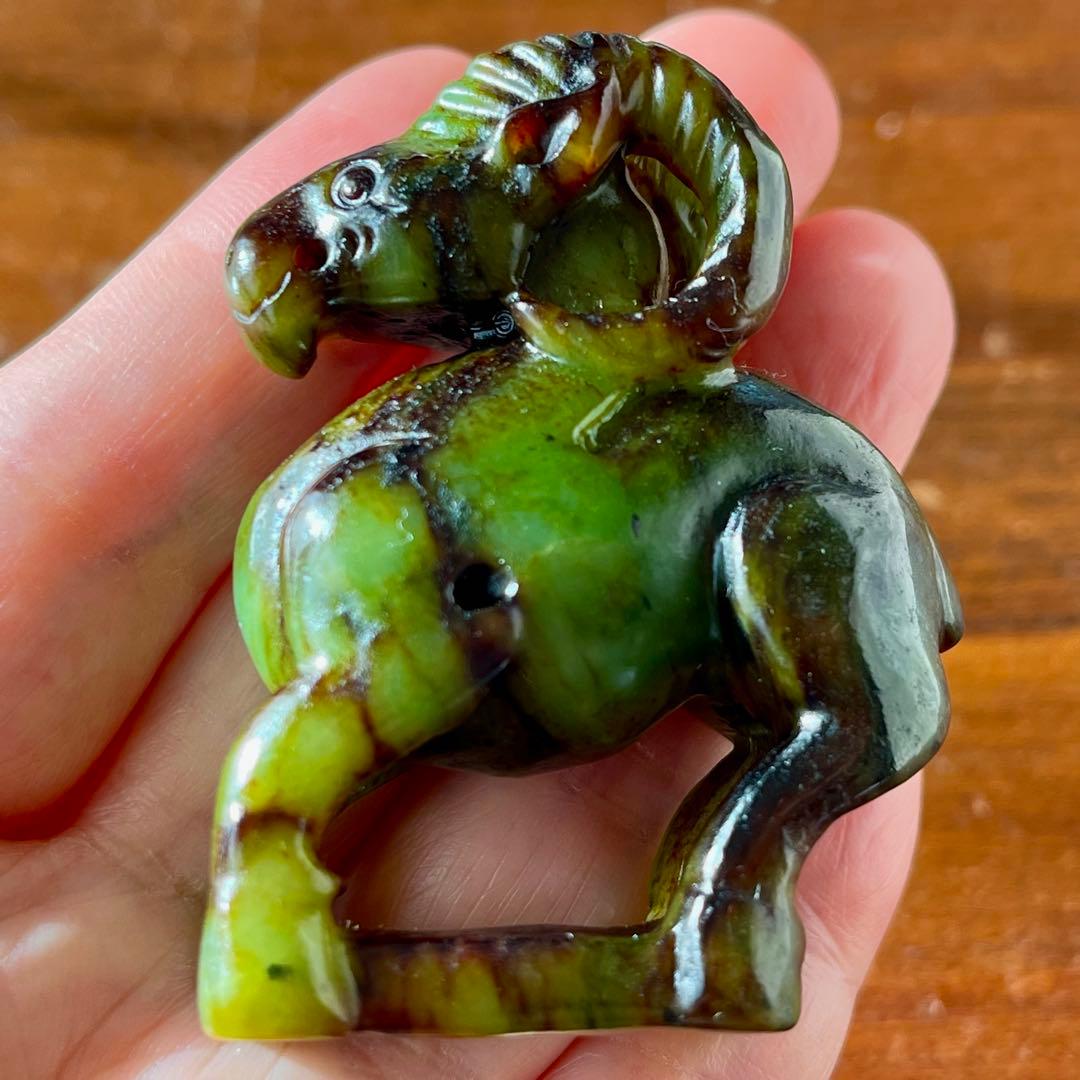 高品質 和田玉 碧玉 古翡翠 彫刻 羊 ネフライト 軟玉 アンティーク 希少品