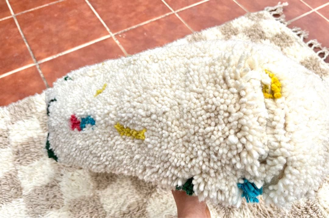 モロッコ　プフ　pouf アジラル　オットマン クッション　ラグ　130