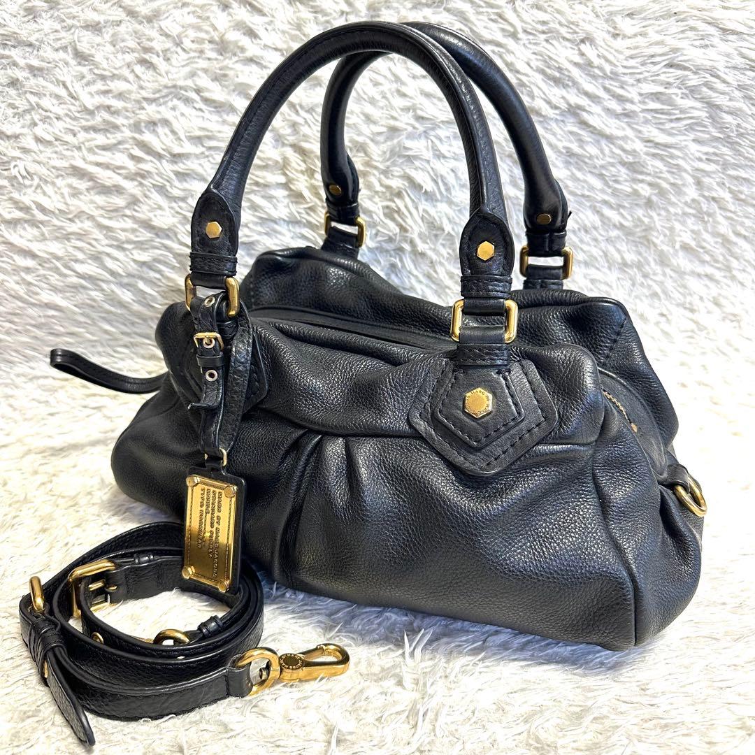 マークバイマークジェイコブス 2way ハンドバッグ レザー ブラック y2k