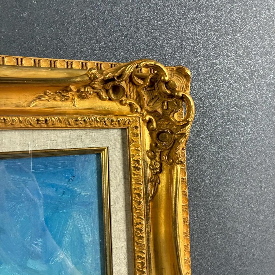 美品 藪野正雄「富士」キャンバスに油彩画 F8 直筆サイン入 豪華額装 二紀会