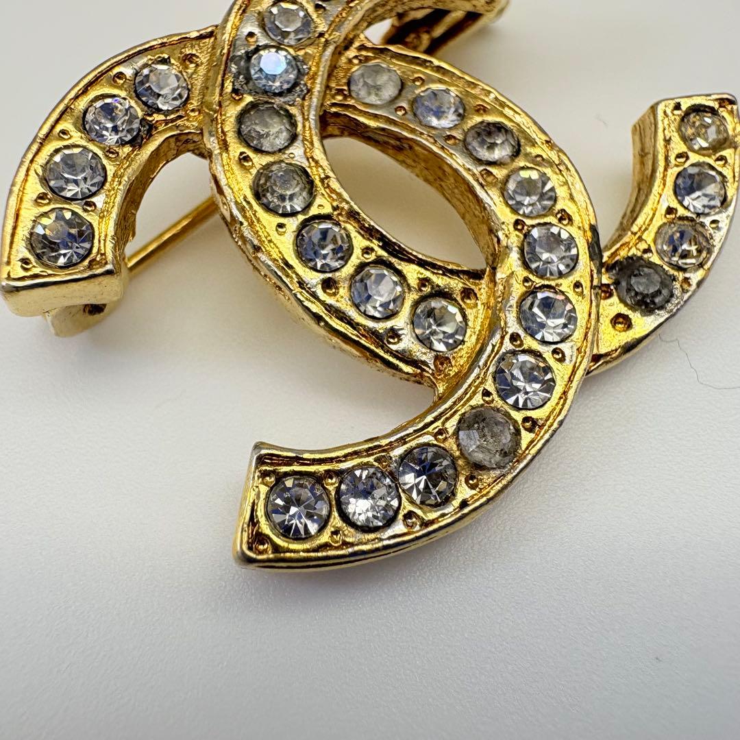 CHANEL シャネル ブローチ ココマーク ラインストーン ヴィンテージ