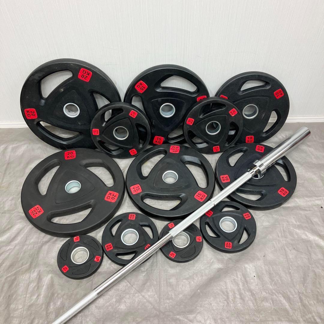 ■107.5kg 180cmオリンピックバー バーベルプレート セット