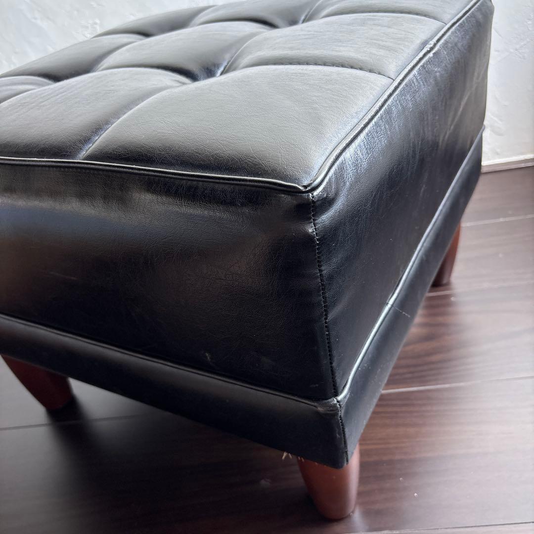 オールド カリモク オットマン スツール スタンダード ブラック ヴィンテージ②