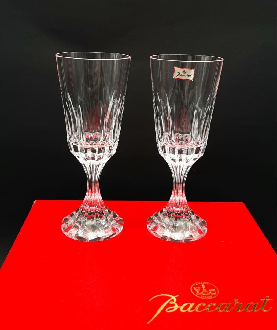 希少品 バカラ Baccarat ワイングラス ペア クリスタルガラス 箱付