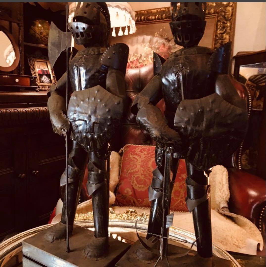 湯布院アンティーク ヨーロピアンアイアン 置物 騎士 ナイト レトロ ビンテージ