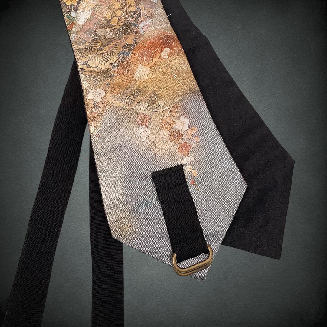 螺鈿細工 高級感 サッシュベルト W60〜90cm 着物リメイク J71201