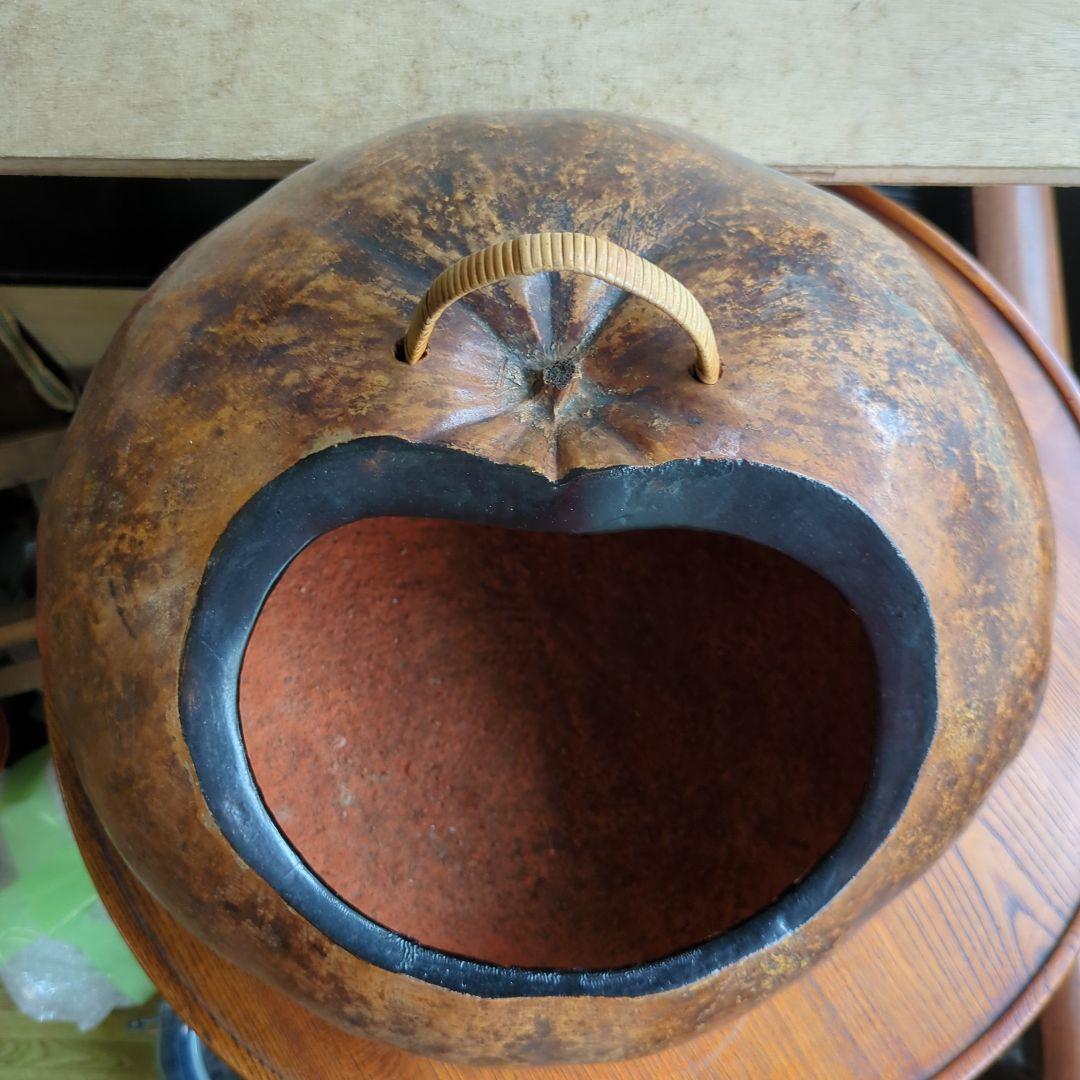 骨董 瓢炭斗 ふくべ細工 炭入れ 炭斗 木製 茶道具茶道 お点前 炭