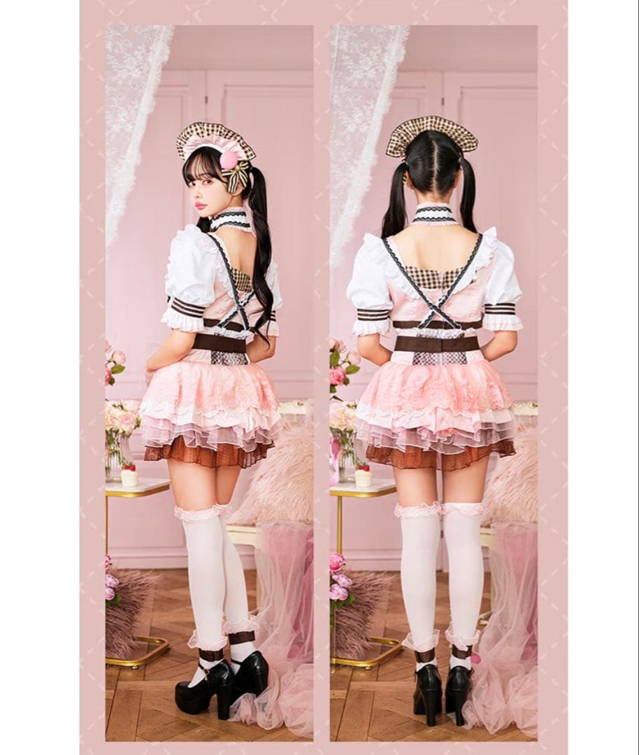 Malymoon ピンクマカロンメイド服 12点セット