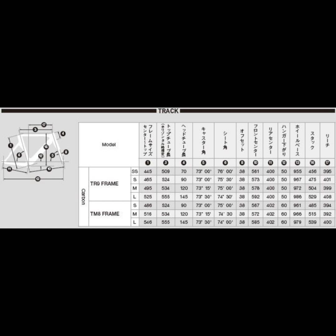 アンカーTR9 SSサイズ カーボントラックバイクフレーム ブラック