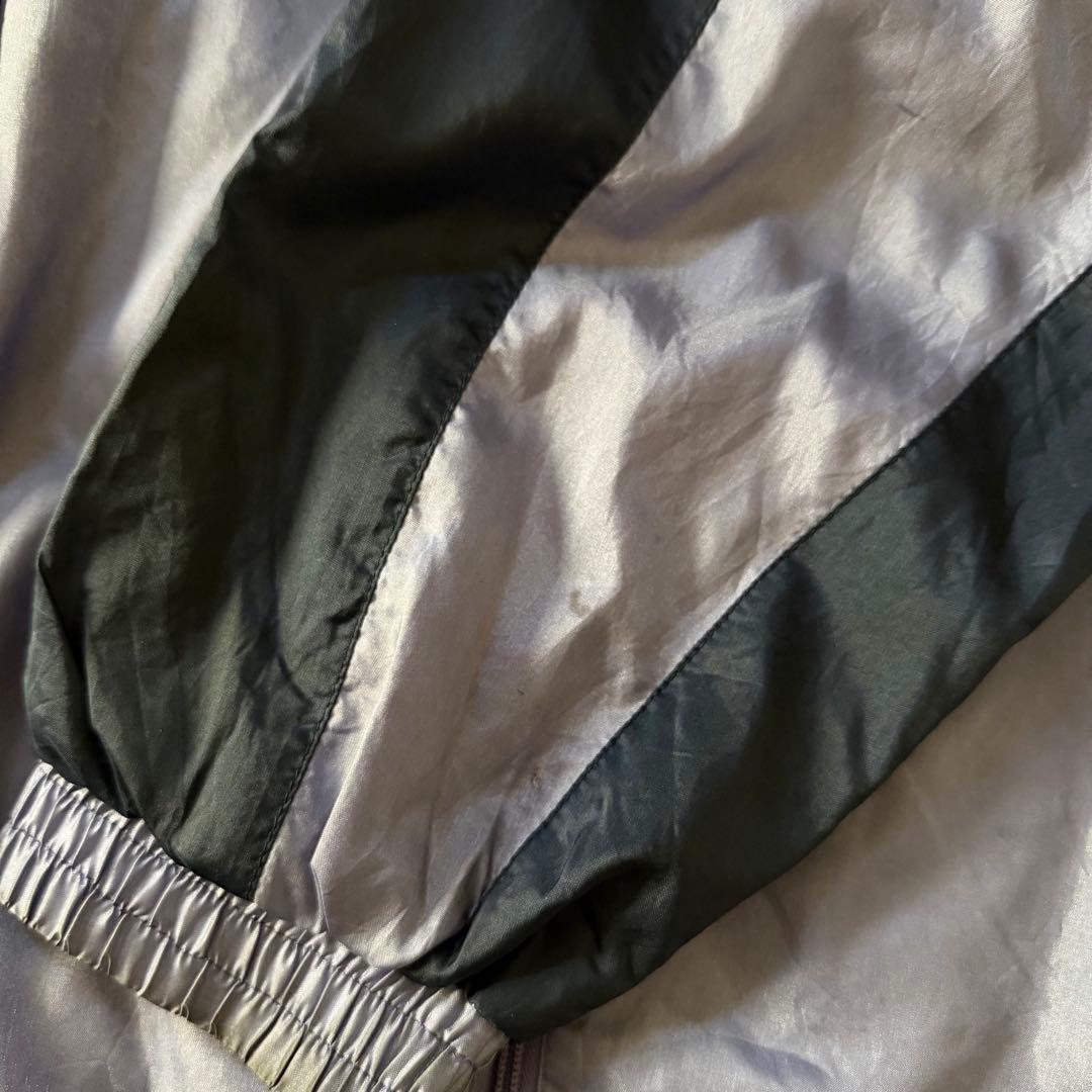 希少80sアディダスナイロンジャケットトレフォイル刺繍ロゴ好配色Y2Kレトロ古着