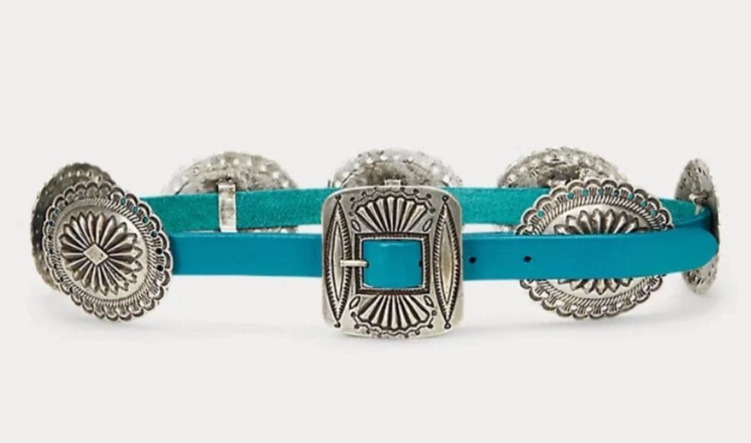 メタルアクセント レザー ベルト　S コンチョベルト　rrl RRL