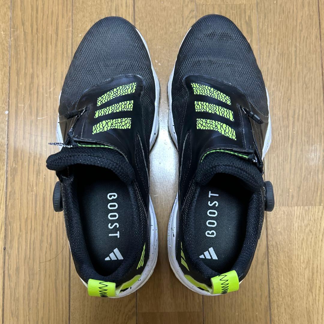 adidasコードカオス25ボアゴルフシューズ ブラック/グリーン 26.5cm
