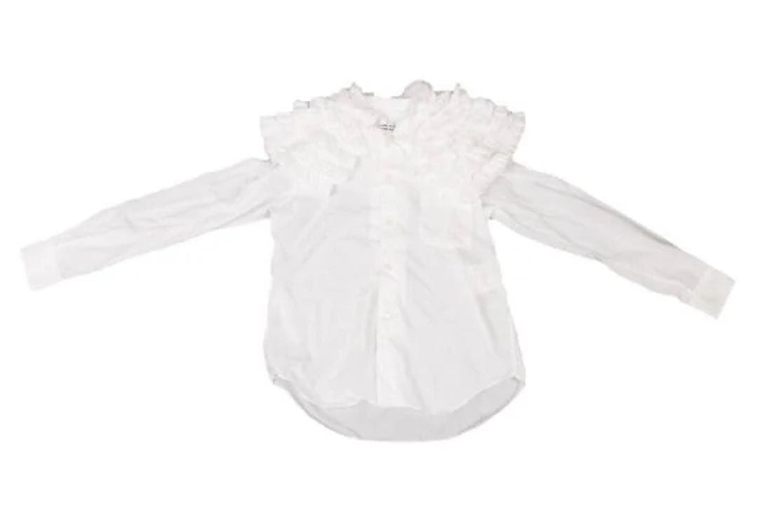 あのちゃん着用　COMME des GARCONS ポリフリルカラーシャツ 白S