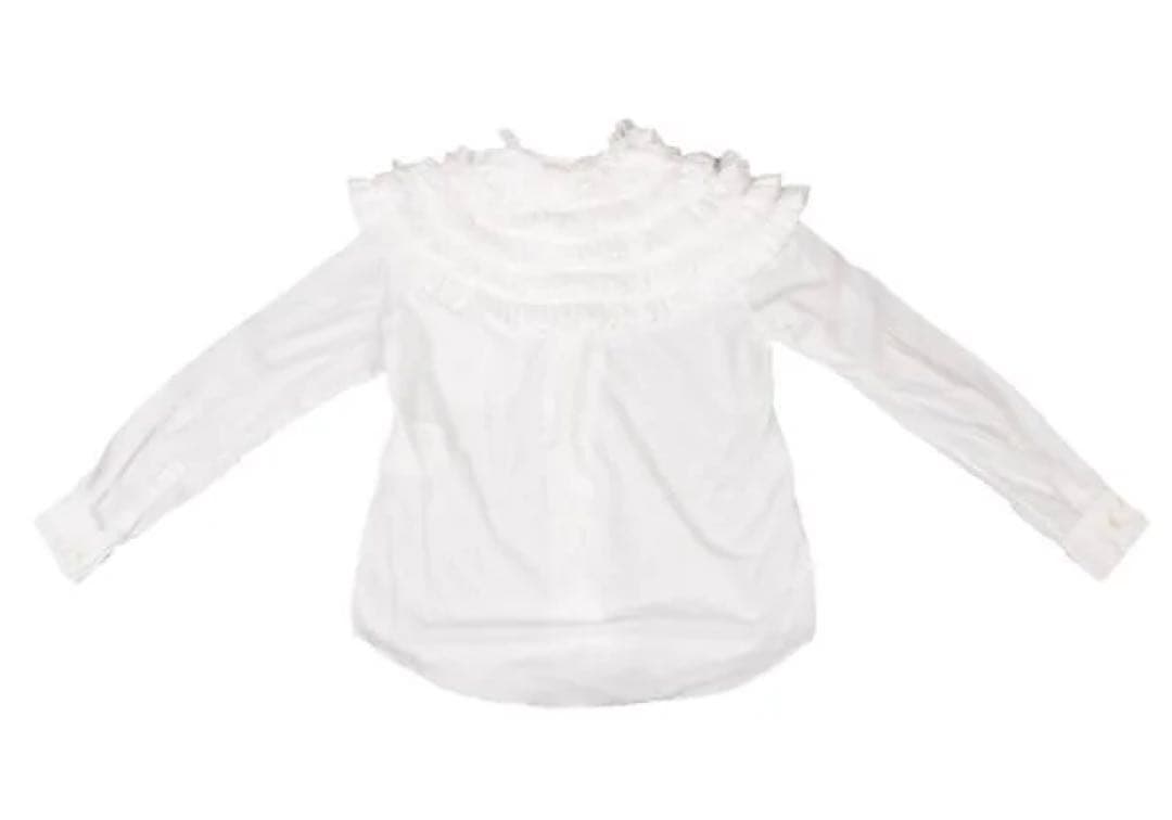 あのちゃん着用　COMME des GARCONS ポリフリルカラーシャツ 白S