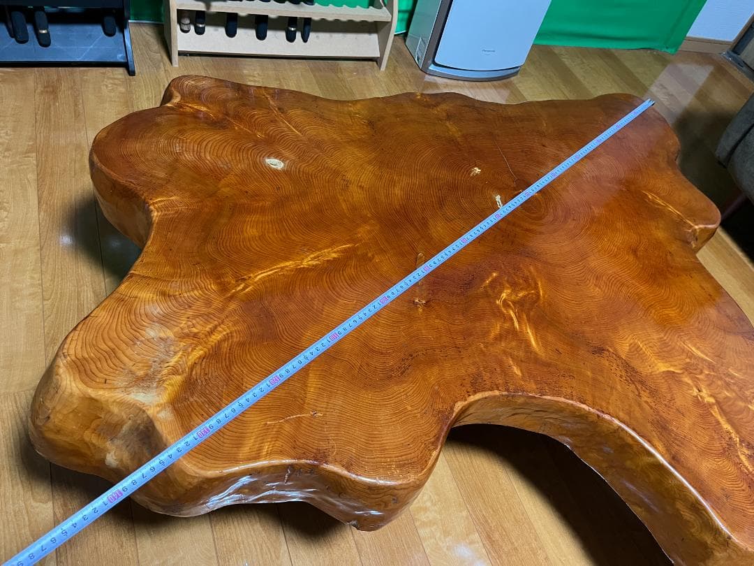 【天然木 一枚板】欅 ケヤキ テーブル 光沢仕上げ 140×70cm 60kg