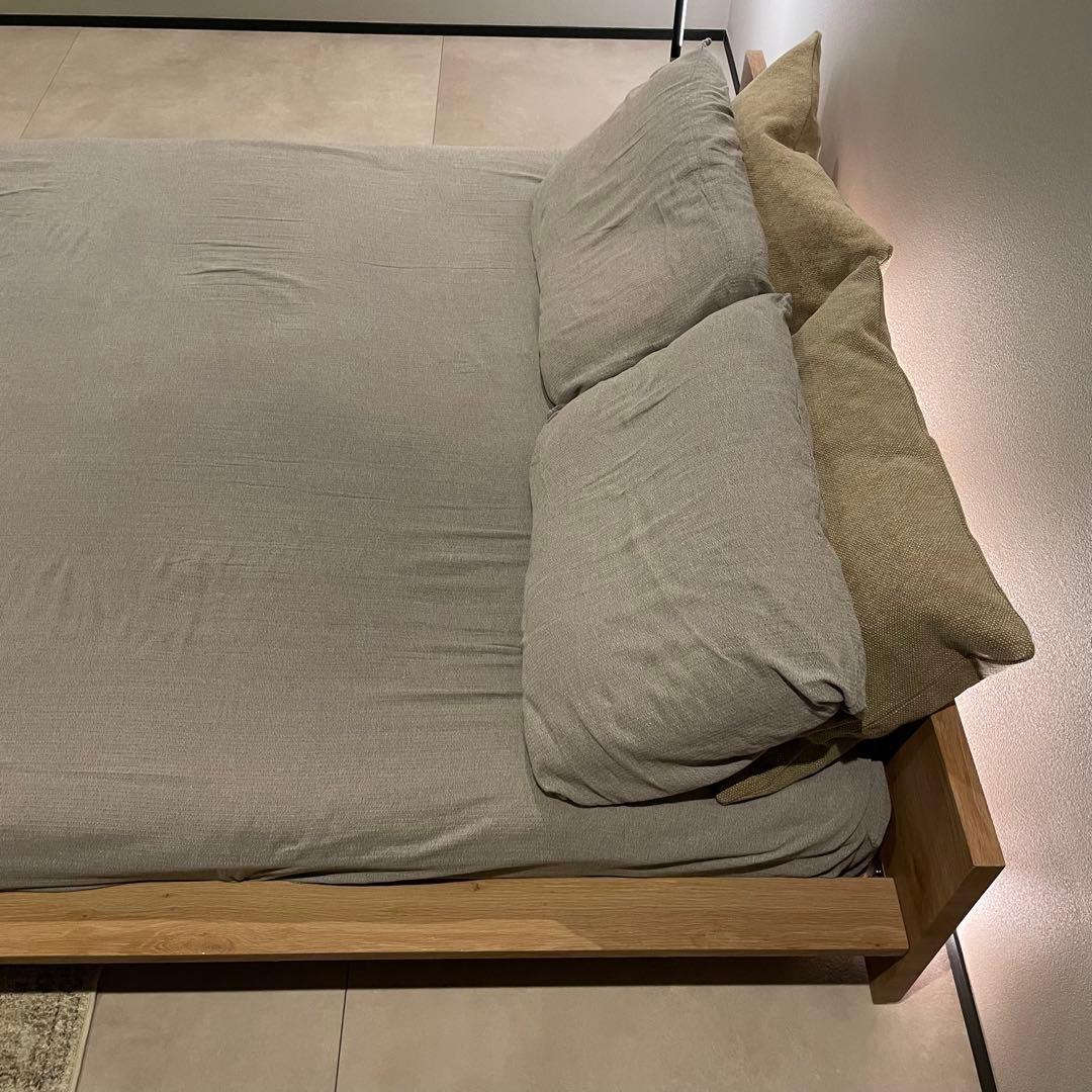 LOWYA ダブル ベッドフレーム& AVENCOマットレスセット ロータイプ