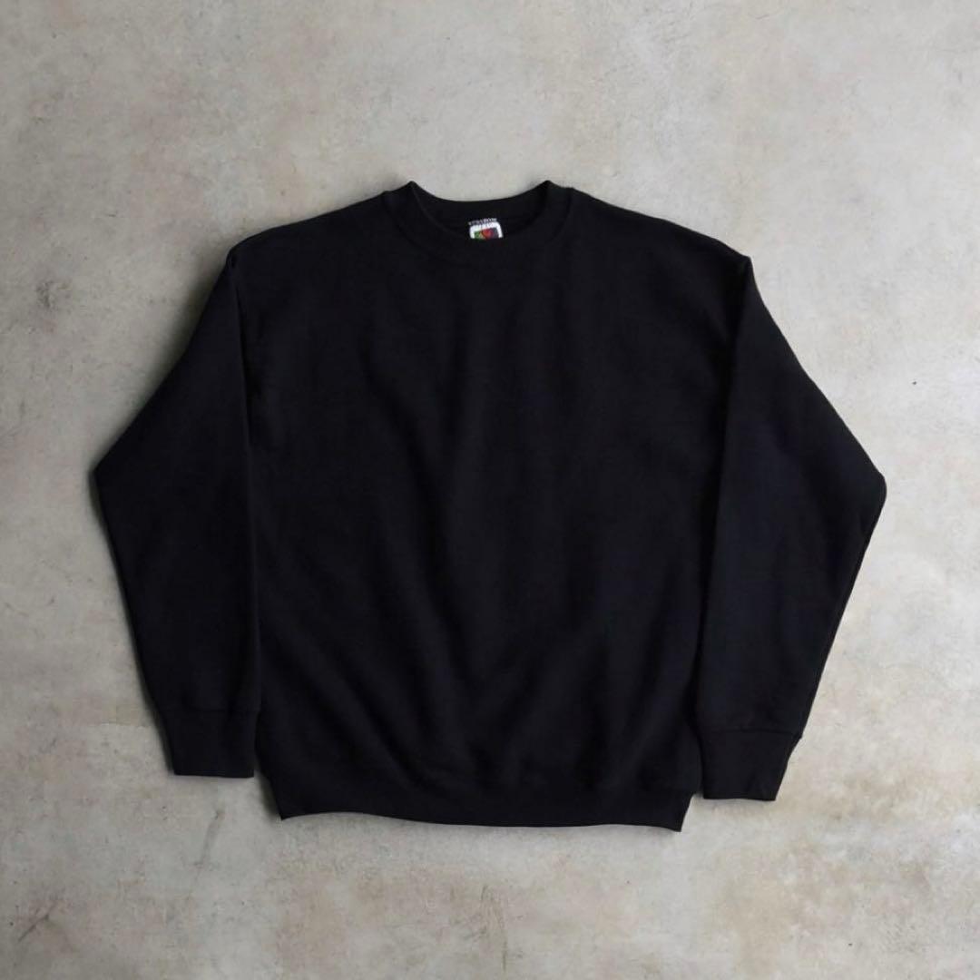 90s フルーツオブザルーム ブランクスウェット 黒ブラック L 未使用 無地
