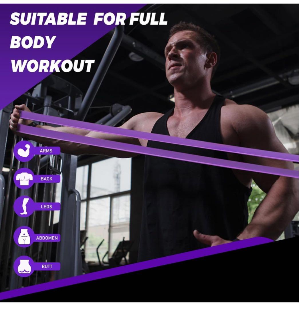 エクササイズバンド8点セット プルアップバンドセット ループバンド 5パック