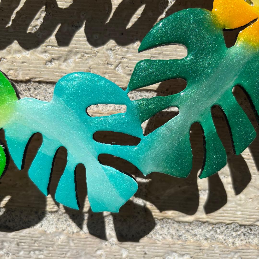 レジン　オーシャンアート　モンステラリース　海　29cm　No.1045