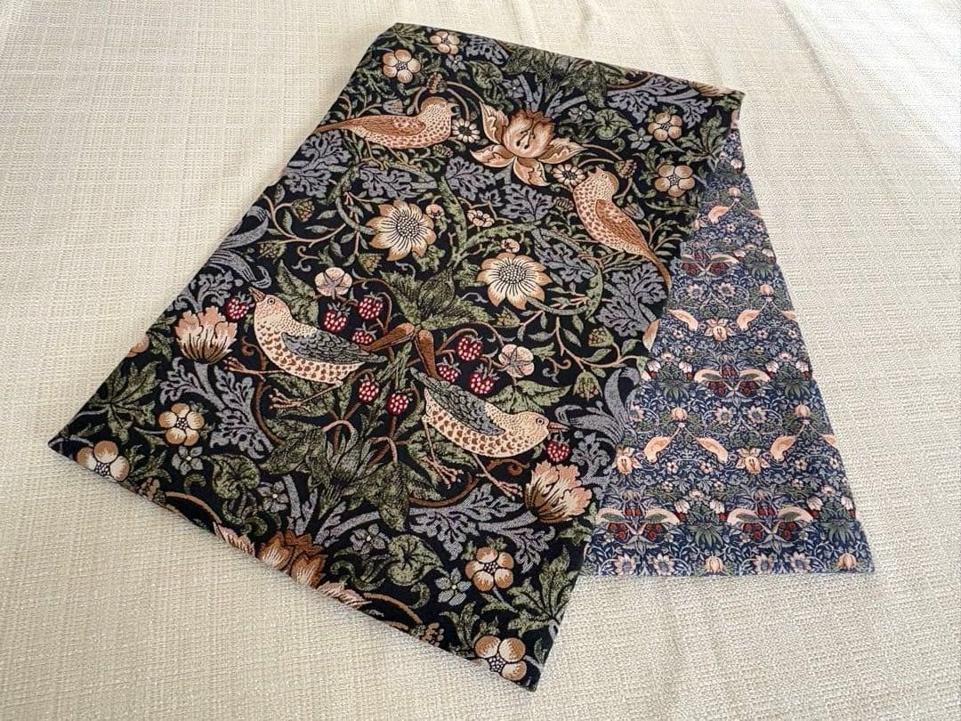 付け帯　作り帯　三部式　リバーシブル　ウィリアムモリス　ハンドメイド