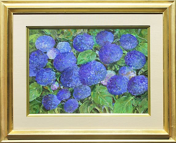 中島裕子【あじさいの花】 油彩 4号