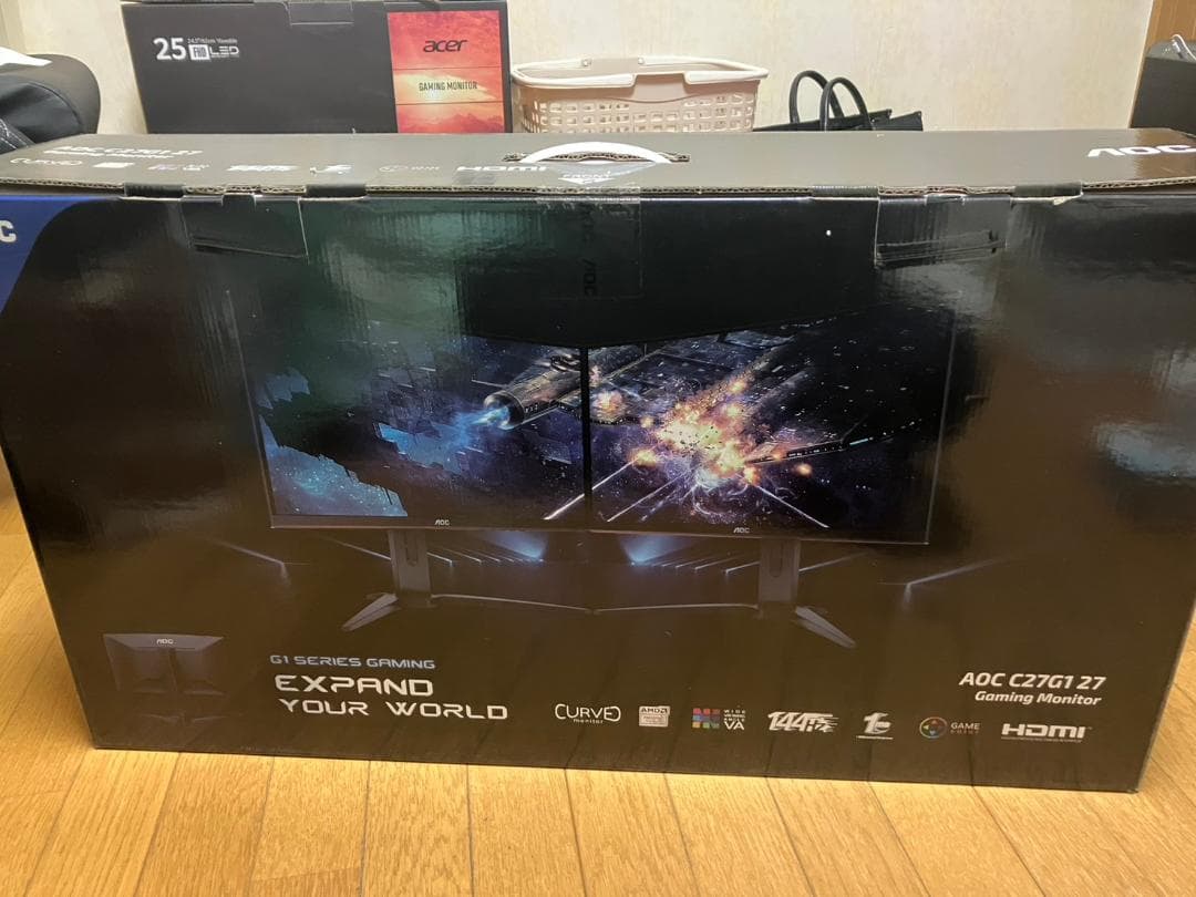 【ほぼ新品】AOC ゲーミングモニター C27G1/11(27インチ曲面144