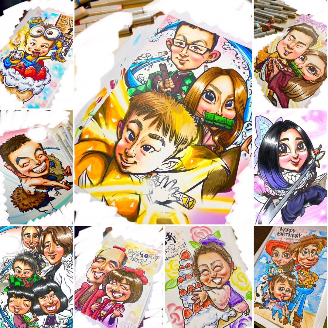 世界で1枚のオーダーメイド似顔絵☆還暦☆ご両親プレゼント☆感謝の気持ち☆送別