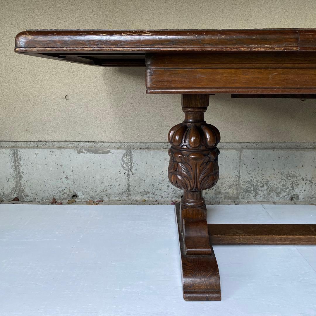 イギリス アンティーク エクステンション ダイニングテーブル 伸長式