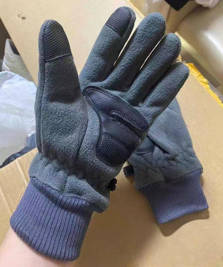 グレー フリース 自転車用グローブ