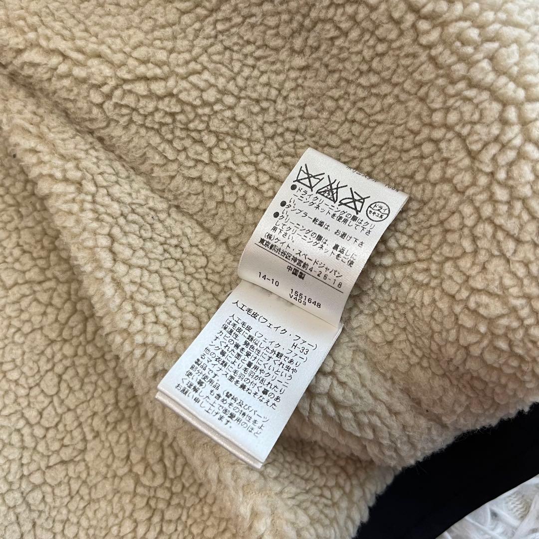 美品 ケイトスペード モッズコート 裏ボア ファー付き アウター 黒