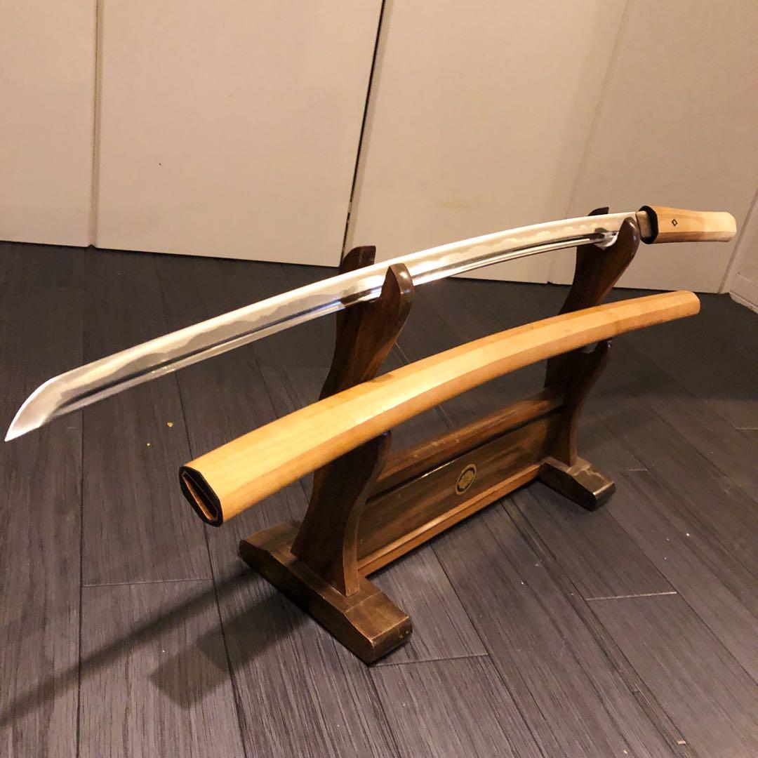 濃州関工　最高級模造刀 白鞘 樋入り刀身　居合刀太刀　段平