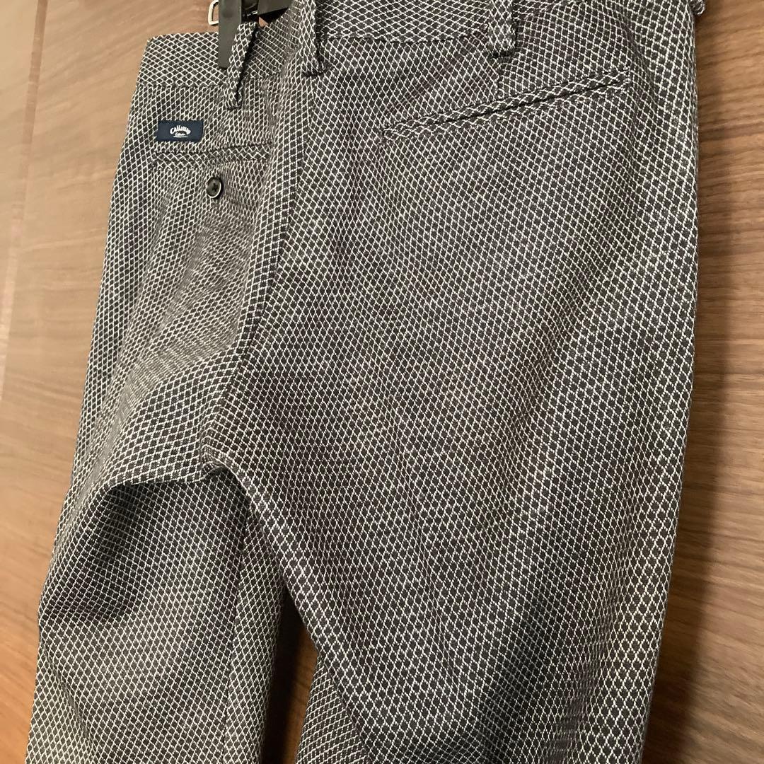 【超美品】Callaway ゴルフパンツ 裏起毛 ストレッチ ダイヤ柄 L 秋冬