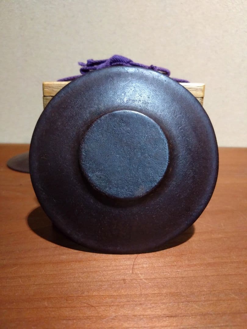 鉄の煎茶道具 鉄製 三つ葉葵 繋ぎ紋 茶托 五客 鉄器 茶道具