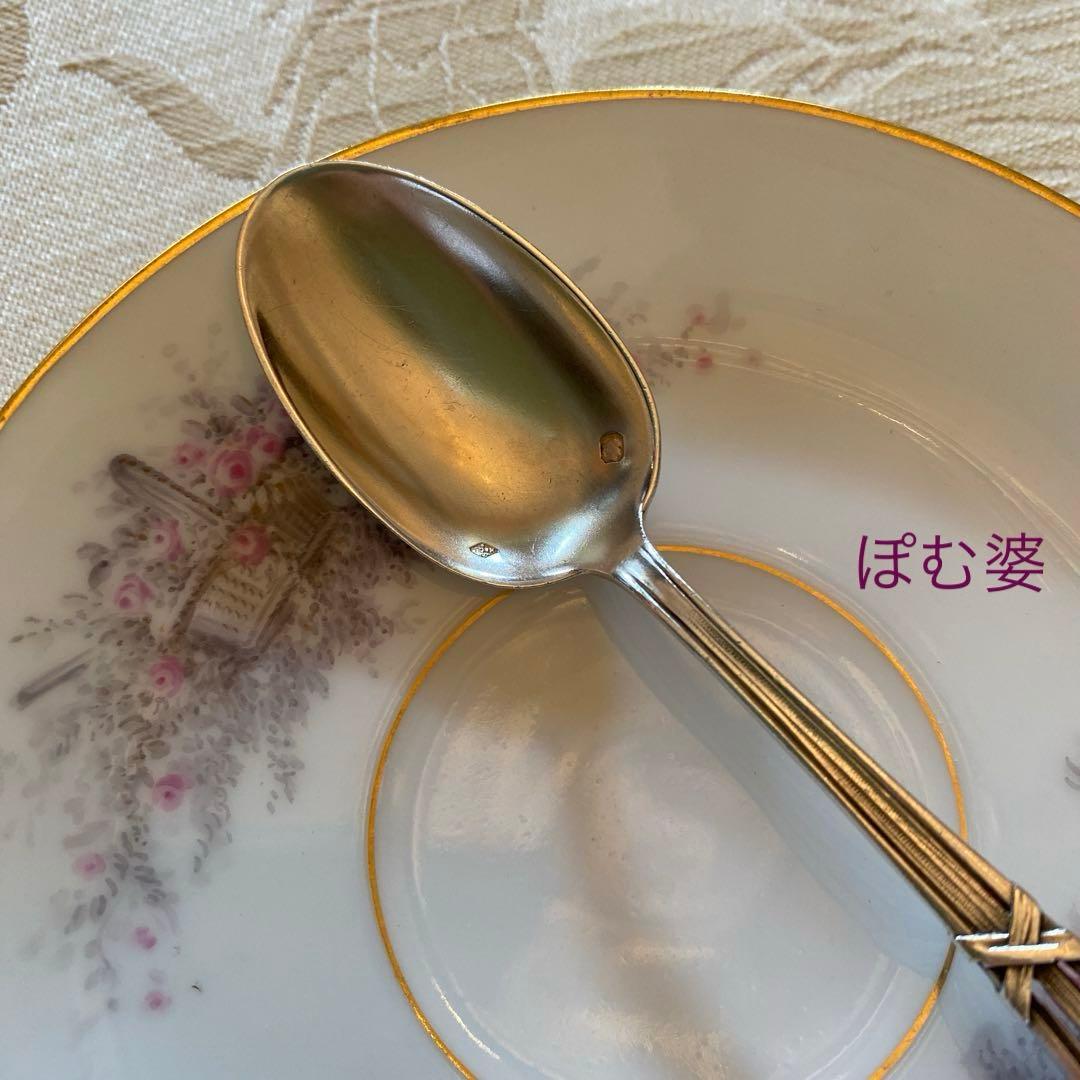 【フランス／純銀】①Henin／スプーン ②Lapeyre／ナイフ 各1本