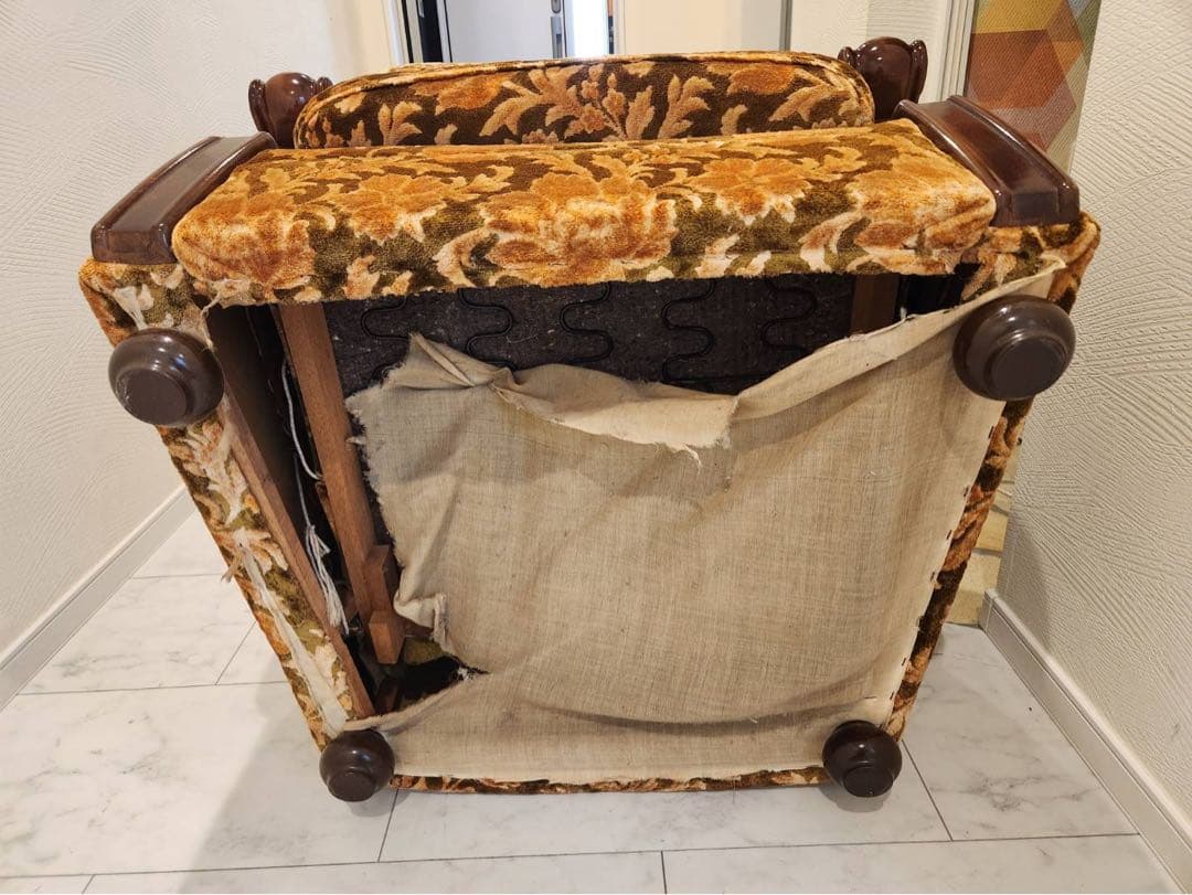 オールドカリモク　old karimoku 金華山　アンティーク　1人掛けソファ