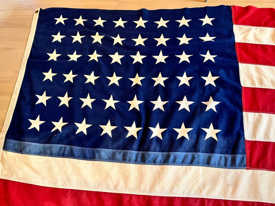 オリジナル40'sビンテージ48スター特大星条旗バナーレアツートン⭐︎30's