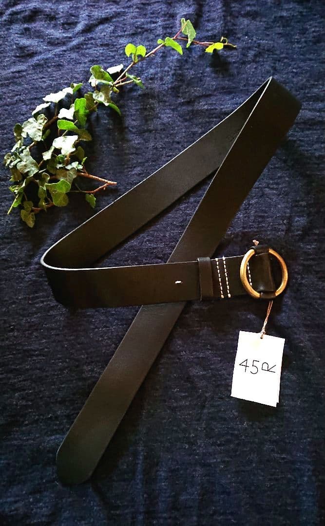 45R☆本革 リングベルト/ダークブラウン♪