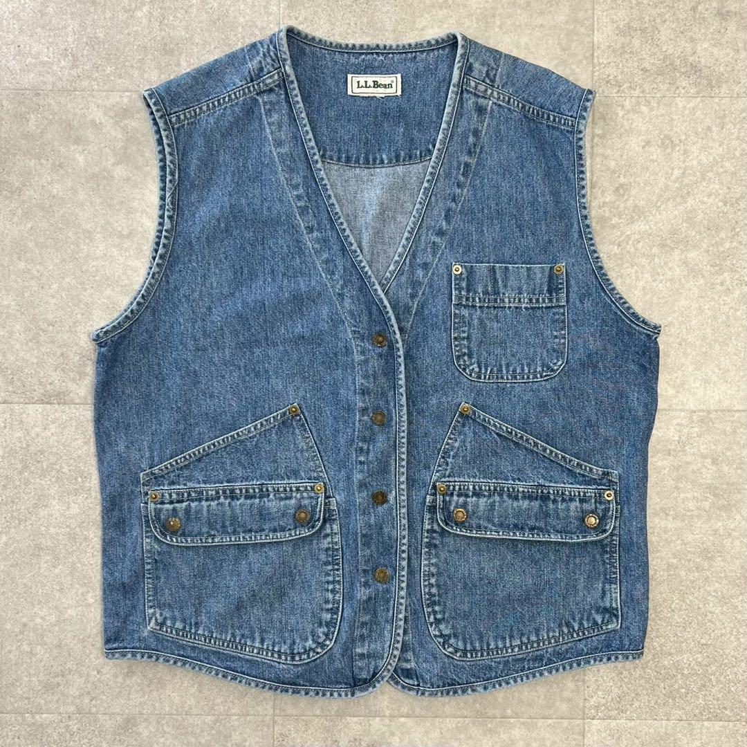 80s L.L.Been エルエルビーン　デニム　ハンティングベスト　ビンテージ