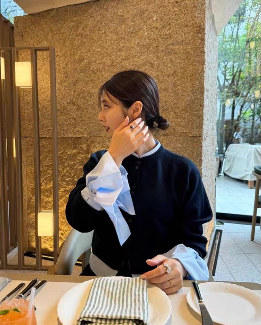 bibiy カーディガン　ネイビー