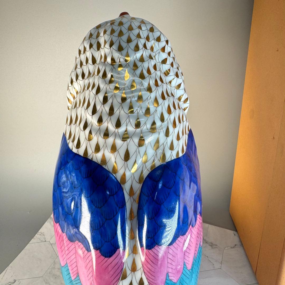 DA 1298 ヘレンド　herend本の上のフクロウ　縁起物　置物　陶器