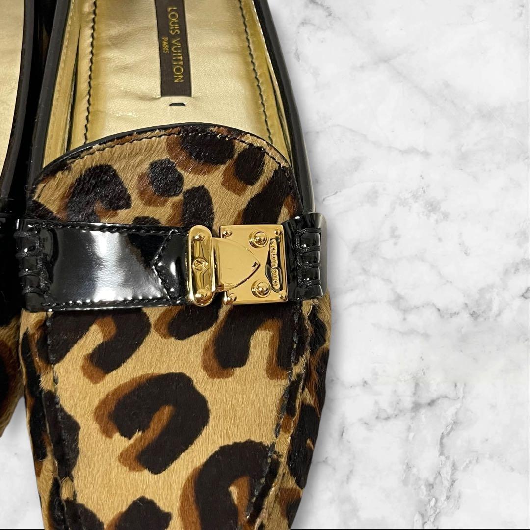 818　LOUIS VUITTON ヒョウ柄 ドライビングシューズ