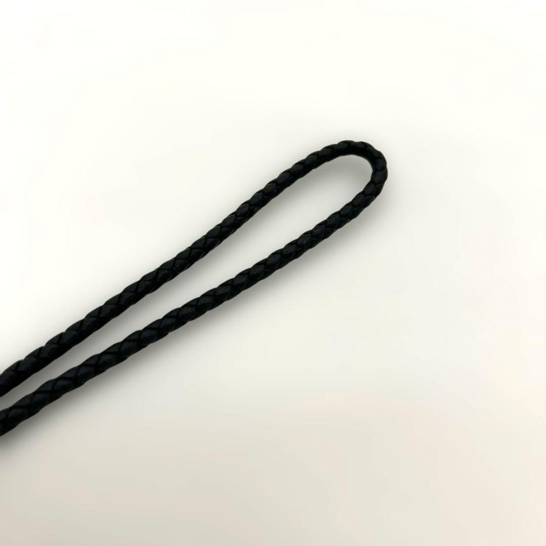 Bottega Veneta レザー ネックストラップ イントレチャート 黒