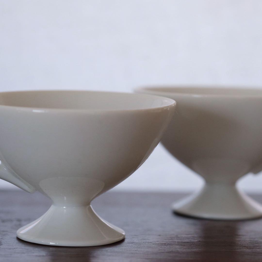白磁 ティーカップ ペア 大正時代 骨董 アンティーク コーヒーカップ 古道具