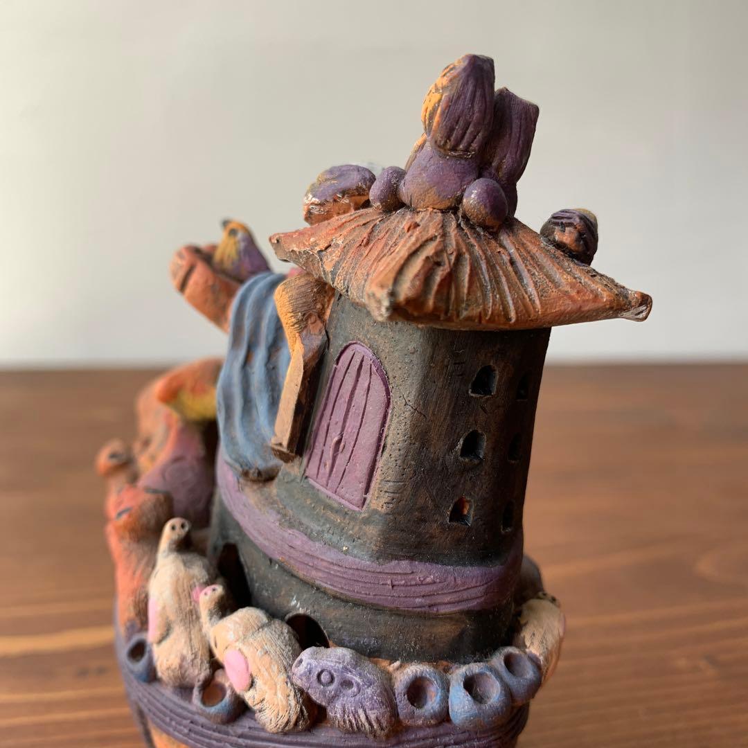 確認用　土人形　郷土玩具　民芸　フォークアート　聖書モチーフ　ノアの箱舟　置物