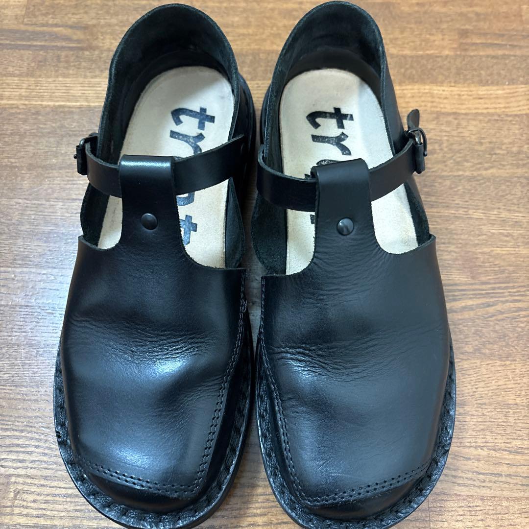 trippen 黒 レザー ローファー