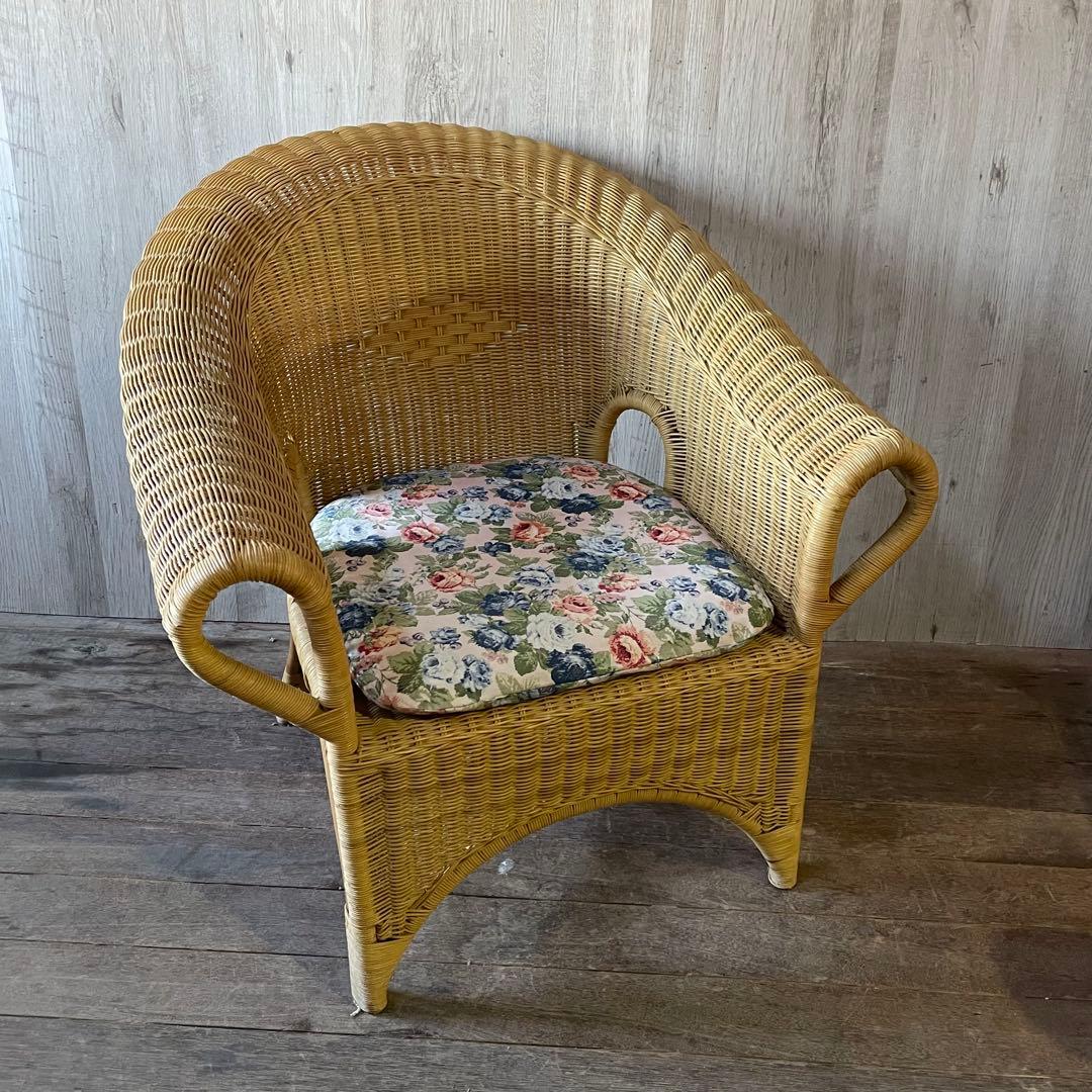 ラタン ダイニングセット 4点 ビンテージ アンティーク家具 ラタン家具 籐