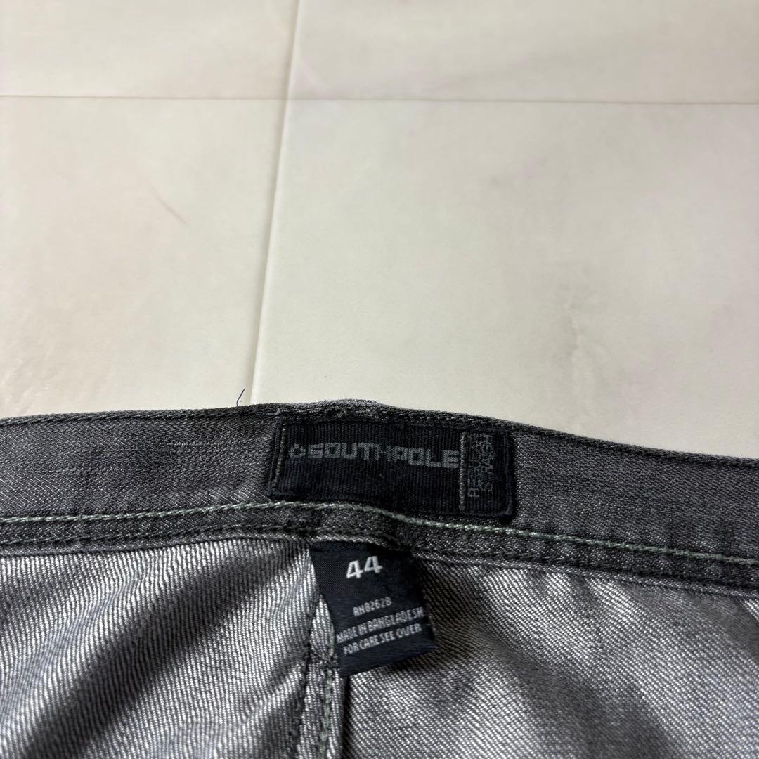 サウスポール フェード 超極太 オーバーサイズ ブラックデニム バギーパンツ