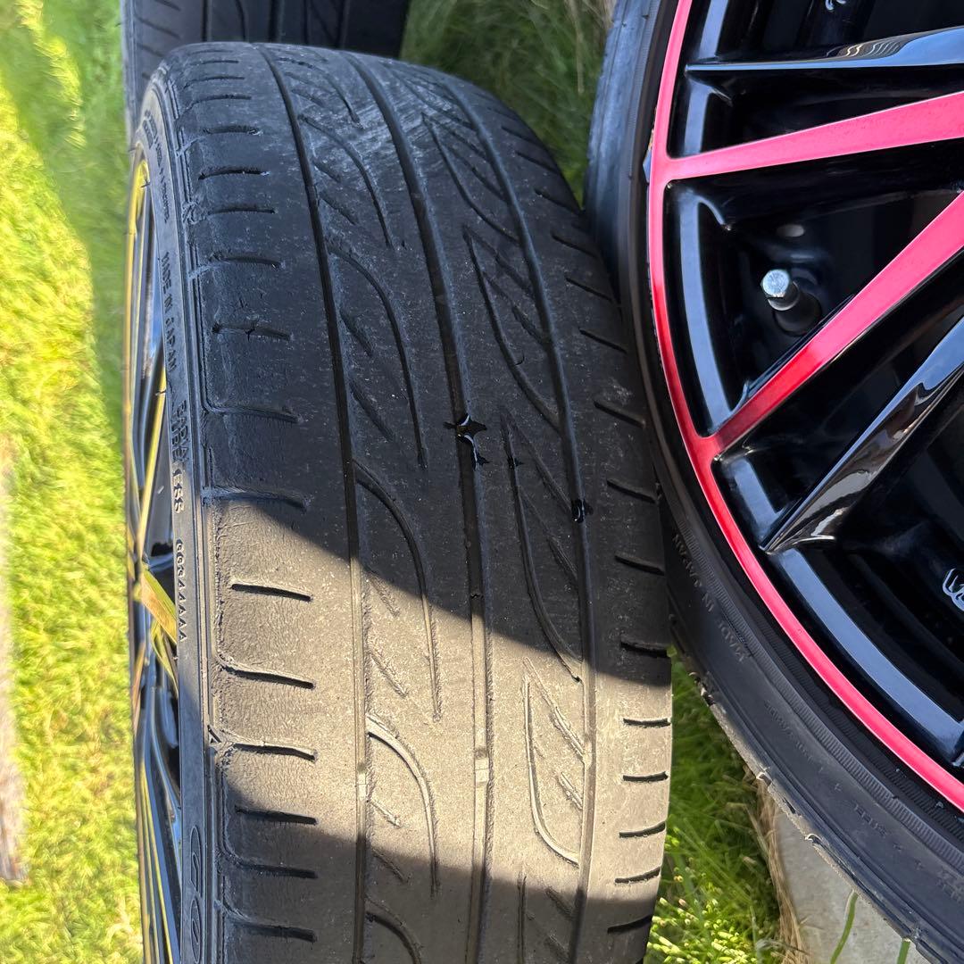 タイヤ　ホイール　ロクサーニ　マグナス　レッド　16インチ　100 4穴　+48